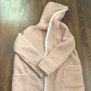 light pink fluffy teddy jacket